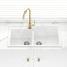 860X500X205mm Carysil White Double Bowl Granite Kitchen Laundry Sink Top/ Flush/ Under Mount Products