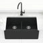 864X540X229mm Black Granite Butler Sink Double Bowls Farmhouse Kitchen Laundry Apron Front Products