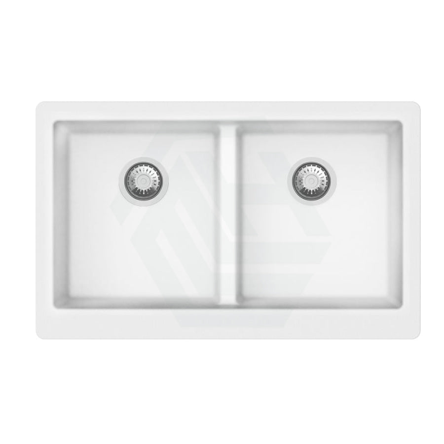 864X540X229mm White Granite Butler Sink Double Bowls Farmhouse Kitchen Laundry Apron Front Products