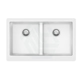 864X540X229mm White Granite Butler Sink Double Bowls Farmhouse Kitchen Laundry Apron Front Products