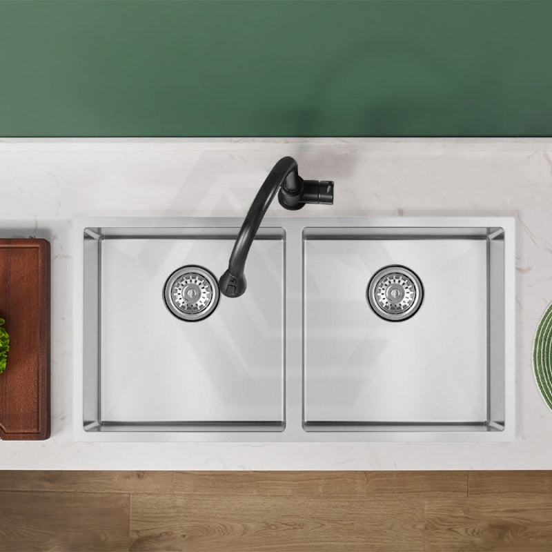 865X440X200Mm 1.2Mm Handmade Double Bowls Top/undermount Kitchen Sink
