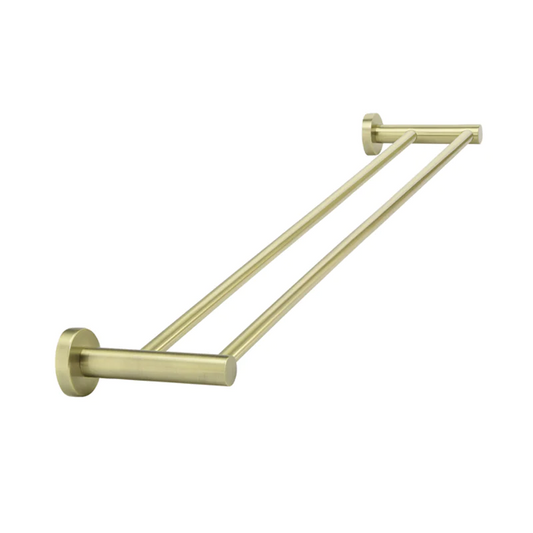 G#2(Gold) Meir 600mm Round Solid Brass Tiger Bronze Double Towel Rail