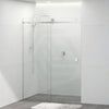 Tempered Glass Wall To Wall Sliding Shower Screen Frameless Round Handle Chrome