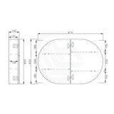 870mm Oval Pencil Edge Mirror Wall Hung Shaving Cabinet