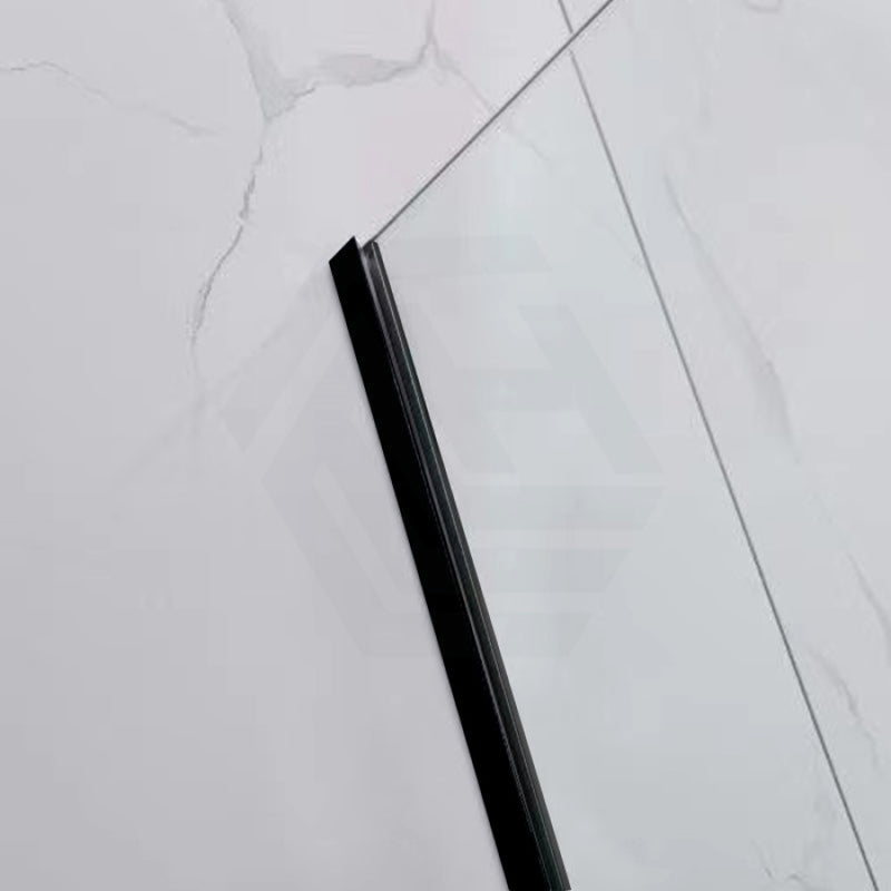 900/1000/1200X2000Mm Frameless Shower Screen Single Door Fixed Panel 10Mm Glass Black Channel