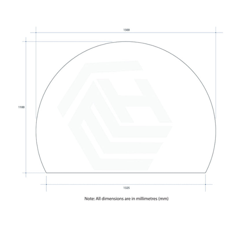 900/1200/1500Mm Hamilton D-Shaped Polished Edge Mirror Glue To Wall Demister Available Frameless