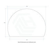900/1200/1500Mm Hamilton D-Shaped Polished Edge Mirror Glue To Wall Demister Available Frameless
