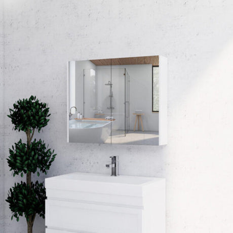 450/600/750/900/1200/1500mm Matt White Pvc Filmed Shaving Cabinet With Copper Free Mirror Wall Hung
