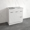 900mm Citi E0 Board Gloss White Freestanding Kickboard Vanity Cabinet with Stainless Steel Sink-Top