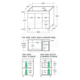 900Mm Citi E0 Board Gloss White Kitchen/Laundry Freestanding With Legs Vanity Stainless Steel