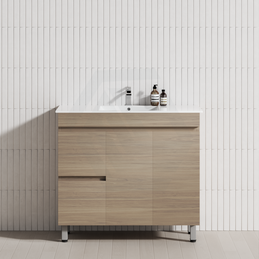 900Mm Narrow 2-Drawer 2-Door Freestanding Bathroom Vanity With Legs Multi-Colour Cabinet Only