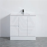900Mm Pvc Vanity With Gloss White Finish Left / Right Drawers Kickboard Freestanding Cabinet Only
