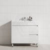900X360X860Mm Narrow Bathroom Vanity Freestanding Right Side Drawers White Pvc Cabinet Only &