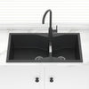 900X500X230Mm Black Quartz Granite Double Bowls Sink For Top/Under Mount In Kitchen Sinks