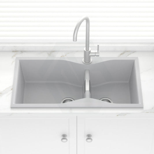 900X500X230Mm Chroma Quartz Granite Double Bowls Sink For Top/Under Mount In Kitchen Sinks