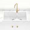 900X500X230Mm White Quartz Granite Double Bowls Sink For Top/Under Mount In Kitchen Sinks