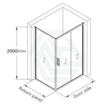 920 - 1750X2000Mm L Shape Shower Screen Sliding Door Semi - Frameless 6Mm Glass With Return