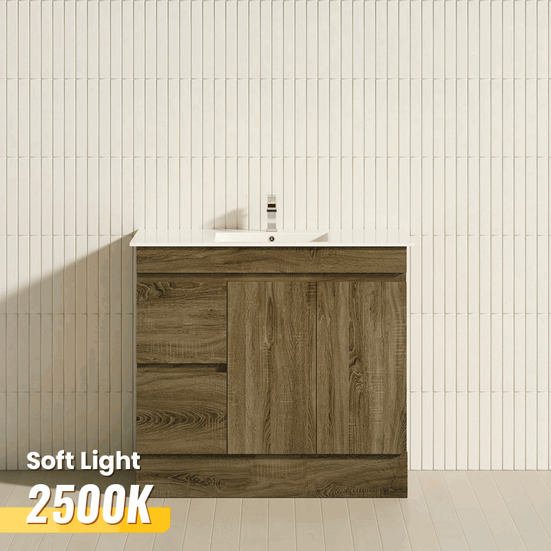 750-1500mm Freestanding Kickboard Bathroom Vanity Dark Oak Cabinet Only