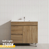 600-1500mm Freestanding MDF Vanity Light Oak Finish Left / Right Drawers Cabinet ONLY for Bathroom