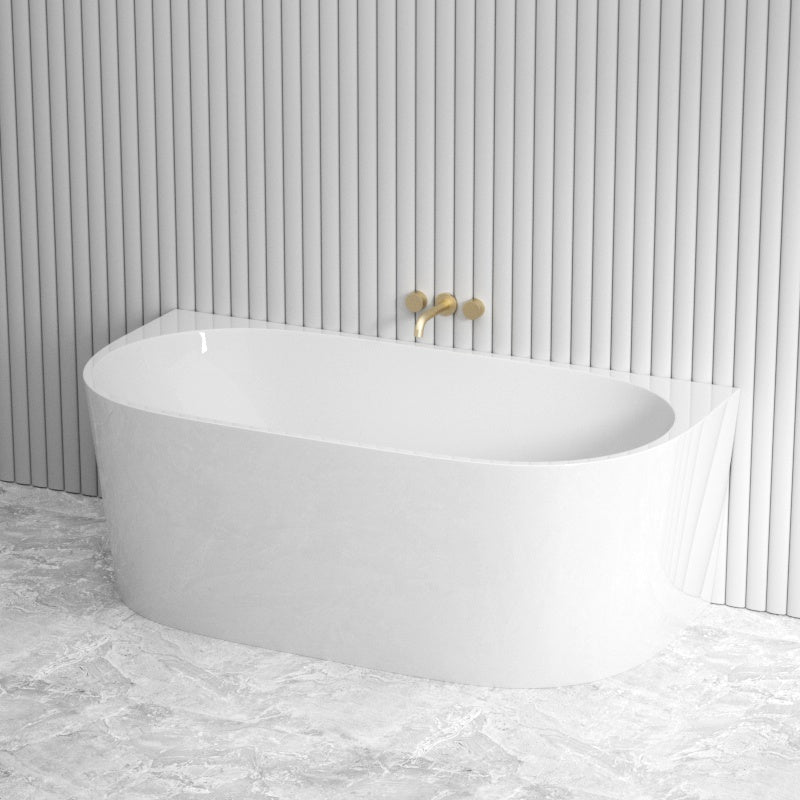 1400/1490/1600/1690mm Hanabi Bathtub Back To Wall Gloss White No Overflow Bathtubs