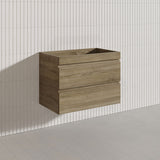 750mm Wood Grain Bathroom Wall Hung Vanity Cabinet Only & Ceramic/Poly Top Available