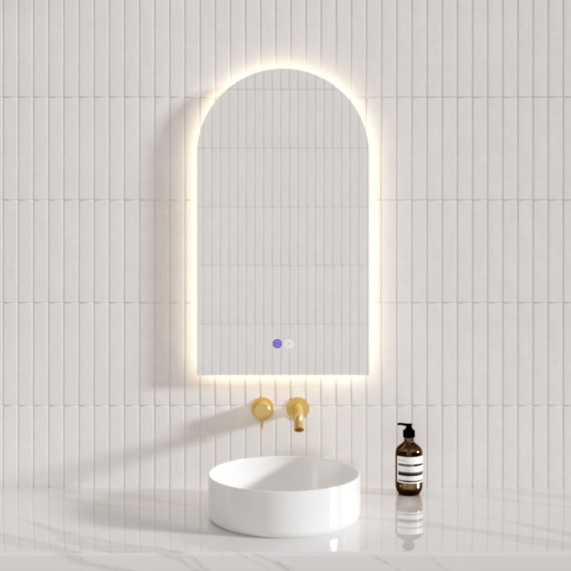 450x800mm Three Color Lights Arch Led Mirror Backlit Touch Sensor