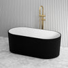 1500/1700mm Oslo V-Groove Freestanding Bathtub Fluted Matt White & Black NO Overflow
