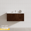 600-1500mm Wall Hung Vanity Fluted Style Brown Oak Color PVC Coating