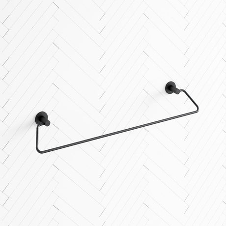 Zevi 600mm Self Adhesive Black Single Towel Rail Stainless Steel 304 Wall Mounted Drill Free Rails