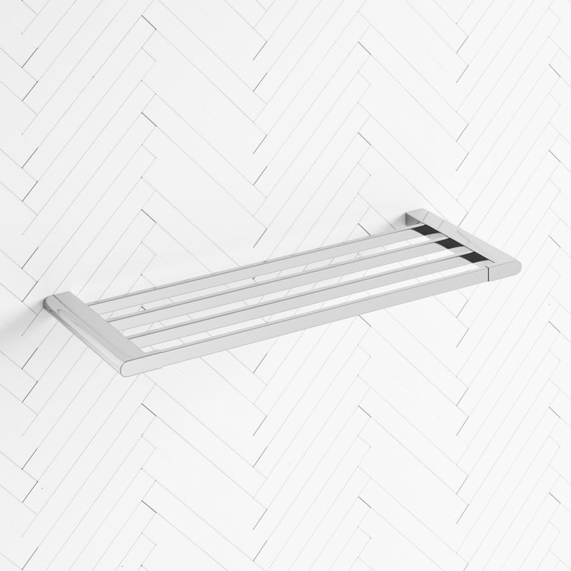 Quavo Chrome Towel Rack 600mm Brass 4 Bars Wall Mounted Racks