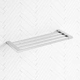 Quavo Chrome Towel Rack 600mm Brass 4 Bars Wall Mounted Racks