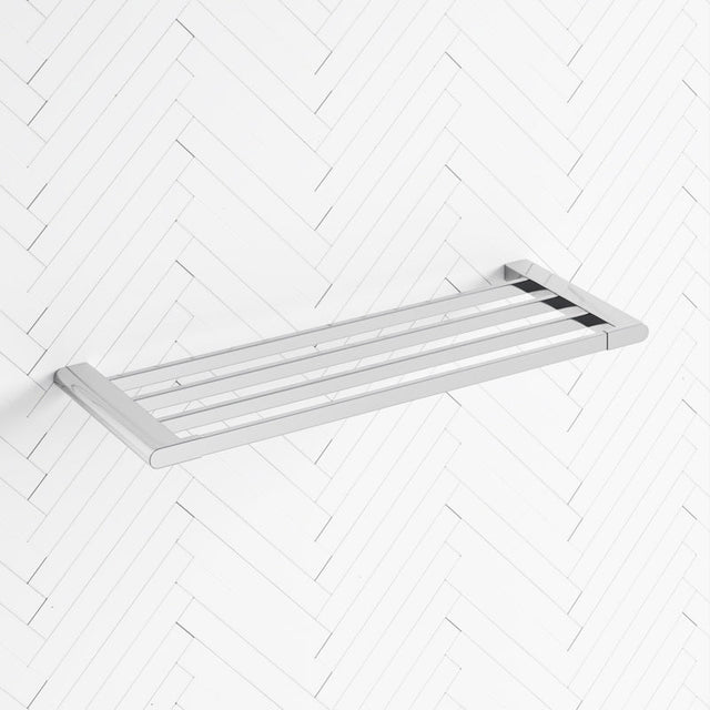 Quavo Chrome Towel Rack 600mm Brass 4 Bars Wall Mounted Racks