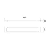 Kara 600/800Mm Chrome Brass Square & Round Single Towel Rail 800Mm Rails