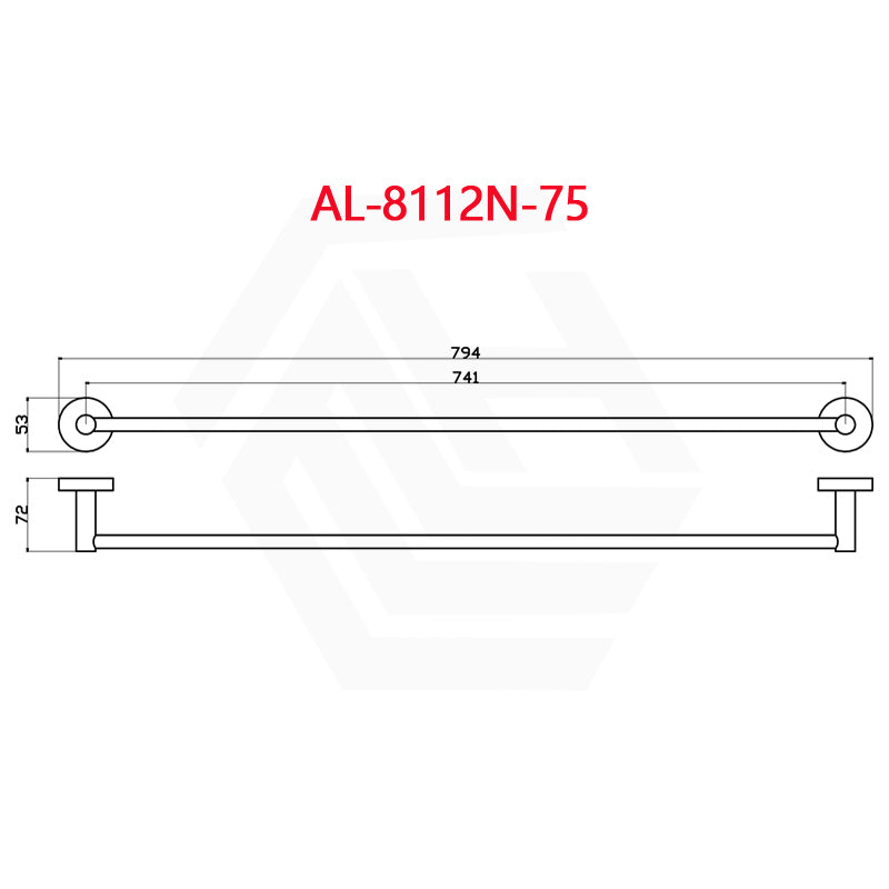 P&P Otus 650 / 800mm Round Single Towel Rail Brass Variant Colour Available