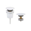 P&P Matt White Universal Brass Basin Pop Up Waste 32/40mm with or without Overflow