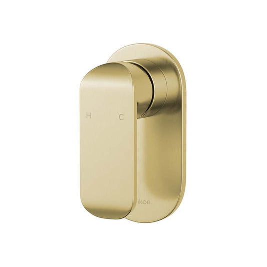 G#3(Gold) IKON Kara Solid Brass Brushed Gold Shower/Bath Wall Mixer