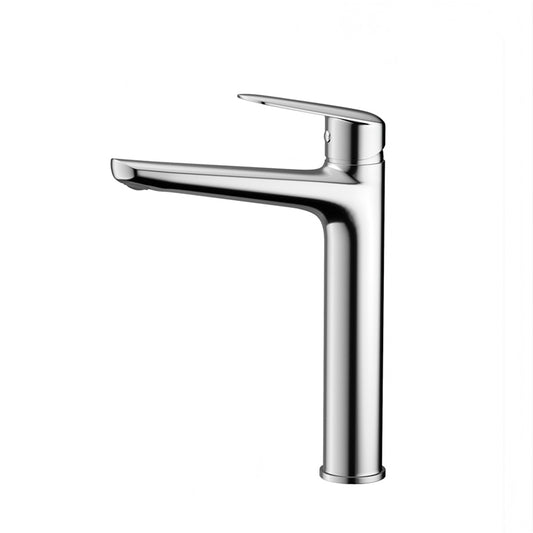 IKON Sulu Solid Brass Chrome Tall Basin Mixer Tap for Vanity and Sink