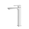 Seto Solid Brass White & Chrome Tall Basin Mixer Tap for Vanity and Sink
