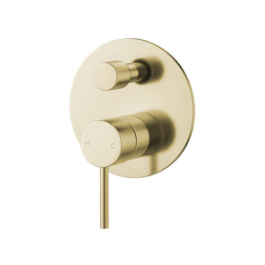 G#3(Gold) IKON Hali Pin Lever Brass Brushed Gold Bath/Shower Wall Mixer with Diverter