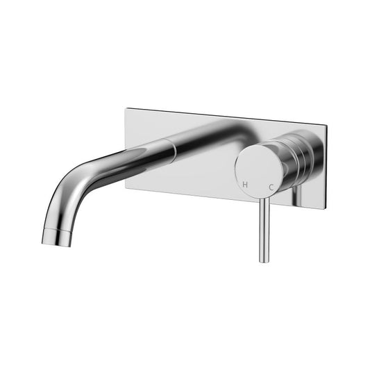 IKON Hali Round Chrome Brass Bathtub/Basin Wall Mixer With Spout Pin Lever