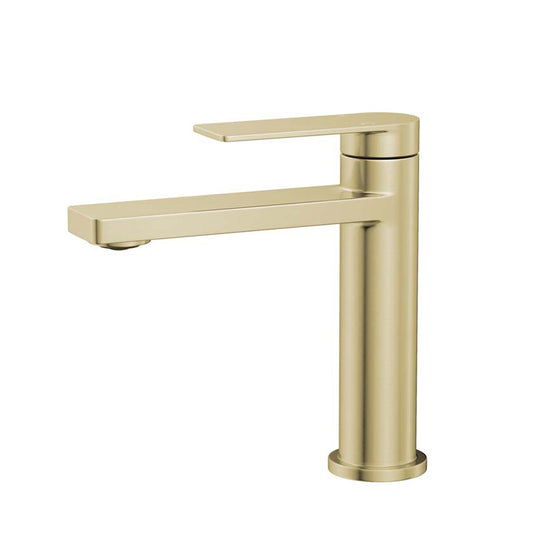G#4(Gold) Ruki Solid Brass Brushed Gold Basin Mixer Tap for Vanity and Sink