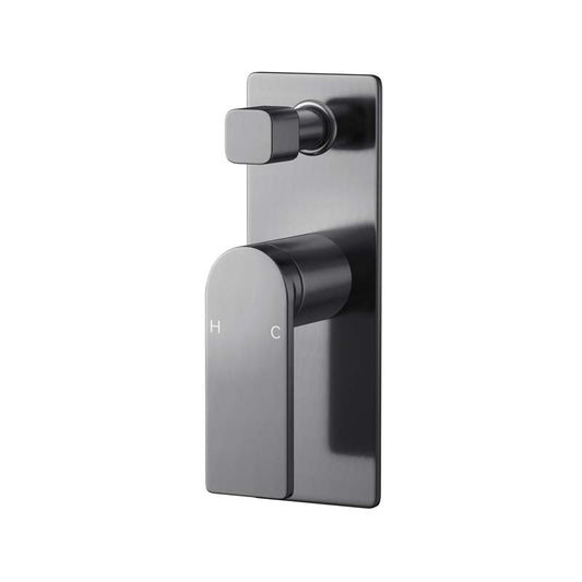 M#1(Gunmetal Grey) Ruki Solid Brass Gunmetal Bath/Shower Wall Mixer with Diverter