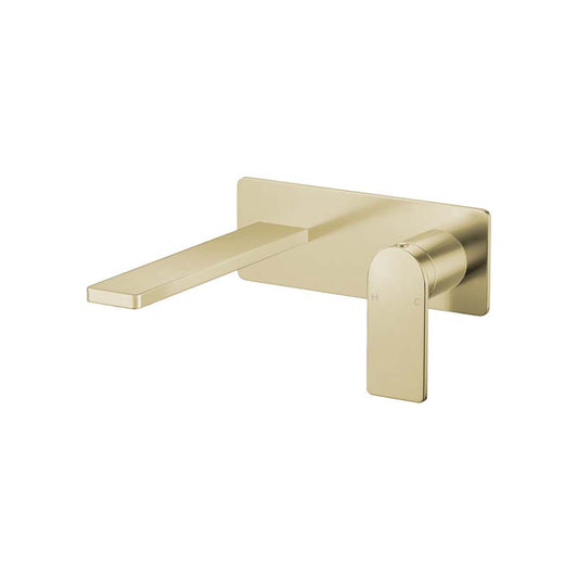 G#4(Gold) Ruki Solid Brass Brushed Gold Bathtub/Basin Wall Mixer With Spout