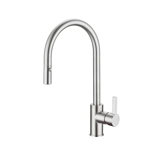 Otus Chrome DR Brass Round Mixer Tap with 360° Swivel and Pull Out for kitchen