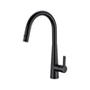 Otus Lux Matt Black DR Brass Round Mixer Tap with 360° Swivel and Pull Out for kitchen