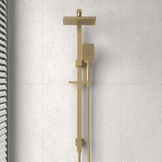 G#4(Gold) Eden Multi-function Twin Shower Set in Square Brushed Gold Surface Top Inlet