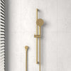 G#4(Gold) Cora Brushed Gold Round Sliding Handheld Shower Head on Rail with Water Inlet