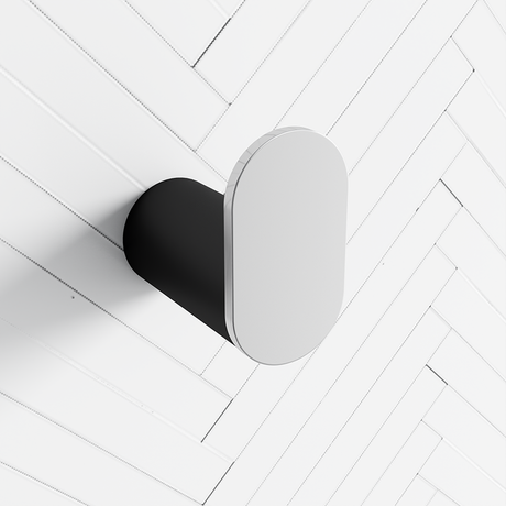 Norico Chrome & Matt Black Robe Hook Wall Mounted Solid Brass Multi-Colour Hooks