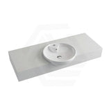 150mm Gloss White Canvas Stone Top Calacatta Quartz with Round Semi-Recessed Basin