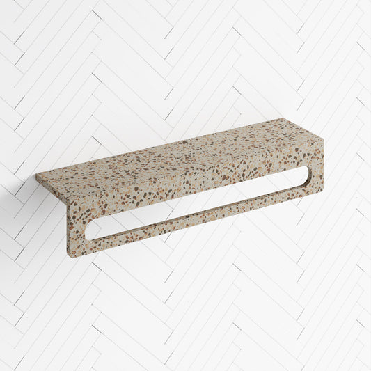 Concrete Towel Rack Wall Mounted Terrazzo Colour With Installation Screws